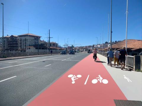 Aménagement cyclable pont Charles de Gaulle, Saint Jean de Luz