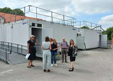 Visite des travaux au collège les lavandières de Bizanos
